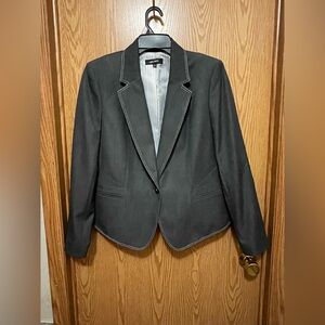 Nine West Charcoal Blazer with White Stitching